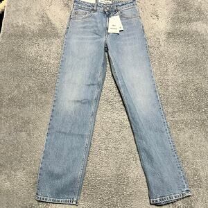 Won Hundred Jeans Womens 29 x32 Straight Wash 6 Slim Fit High Rise Blue